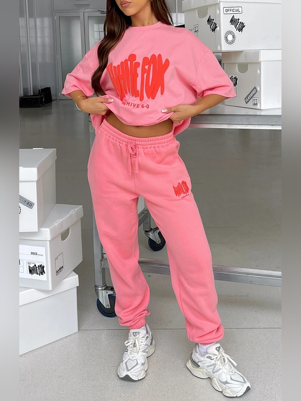 White Fox Archive 6.0 Sweatpants Women Size Large Melon